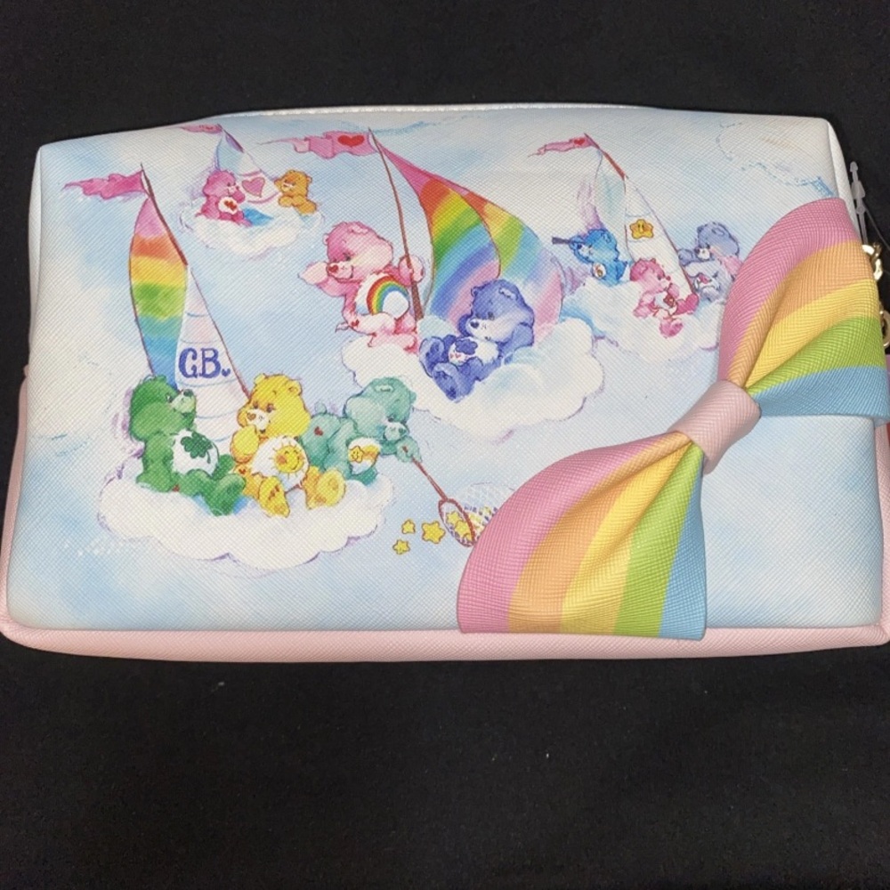 Impressions Care Bears Rainbow Makeup Cosmetic Vanity Pouch Bag Pink Rainbow NEW